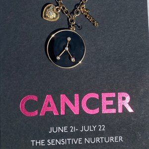 ♛4/$20♛ NWT Zodiac Charm Necklace Astrology Sign Double Sided Cancer